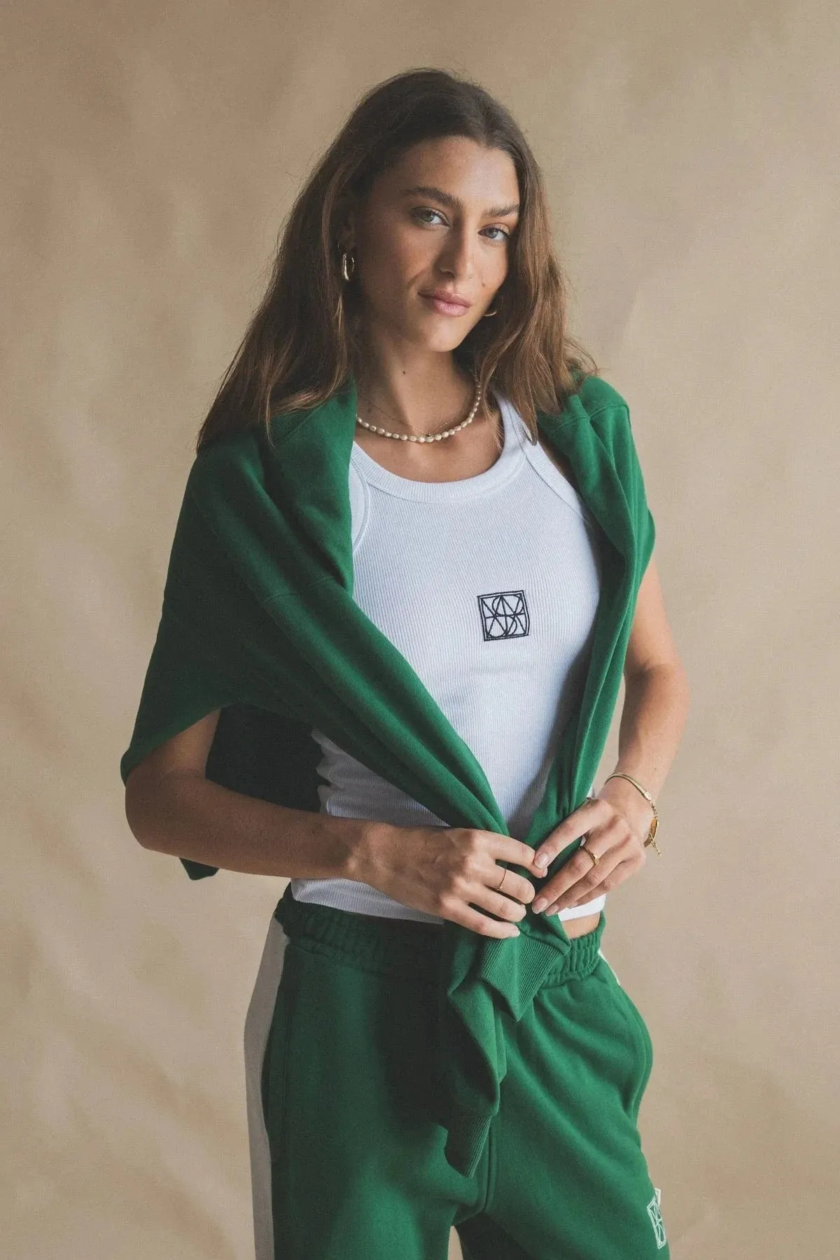 Araminta James | Monogram Tank - Snow