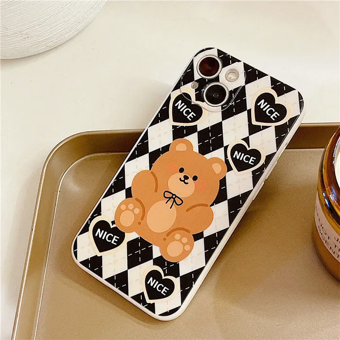 Argyle Bear iPhone Case