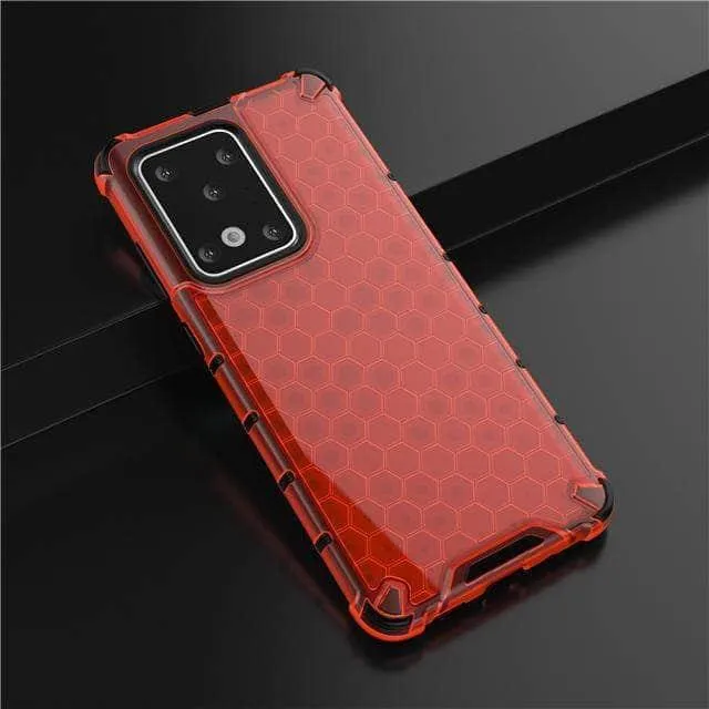 Armor Case Samsung S20  S20 Ultra 5G Honeycomb Clear Phone Case Shockproof Back Cover