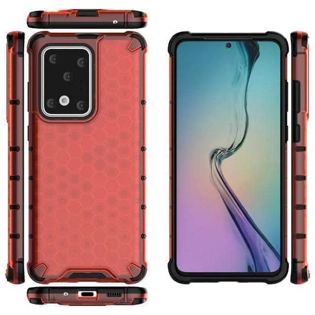 Armor Case Samsung S20  S20 Ultra 5G Honeycomb Clear Phone Case Shockproof Back Cover