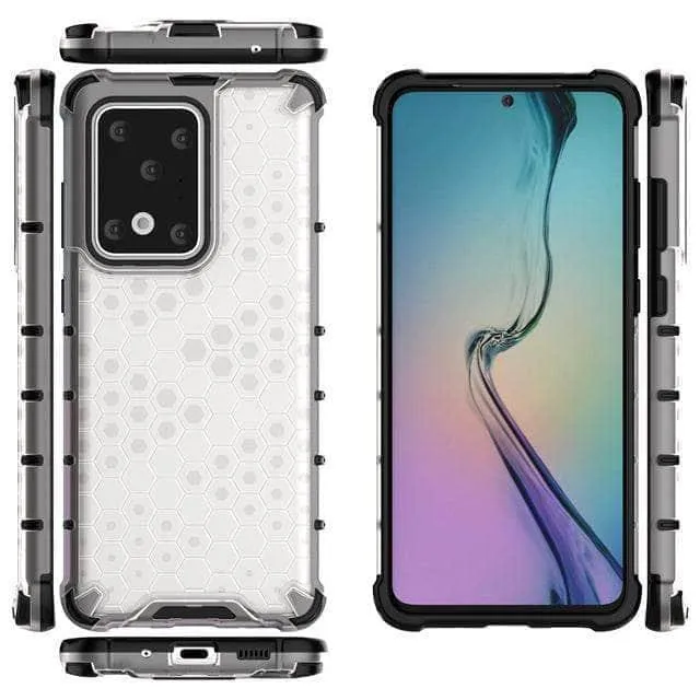 Armor Case Samsung S20  S20 Ultra 5G Honeycomb Clear Phone Case Shockproof Back Cover