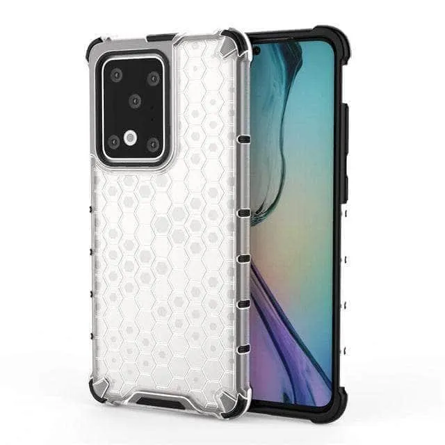 Armor Case Samsung S20  S20 Ultra 5G Honeycomb Clear Phone Case Shockproof Back Cover