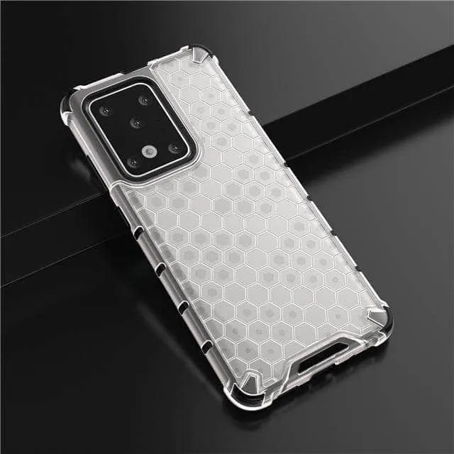 Armor Case Samsung S20  S20 Ultra 5G Honeycomb Clear Phone Case Shockproof Back Cover