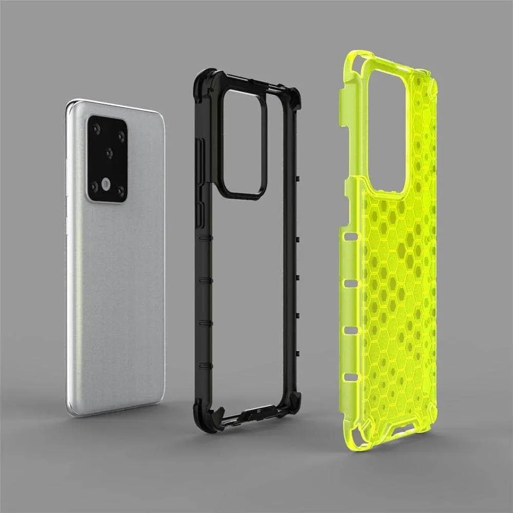 Armor Case Samsung S20  S20 Ultra 5G Honeycomb Clear Phone Case Shockproof Back Cover