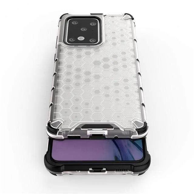 Armor Case Samsung S20  S20 Ultra 5G Honeycomb Clear Phone Case Shockproof Back Cover
