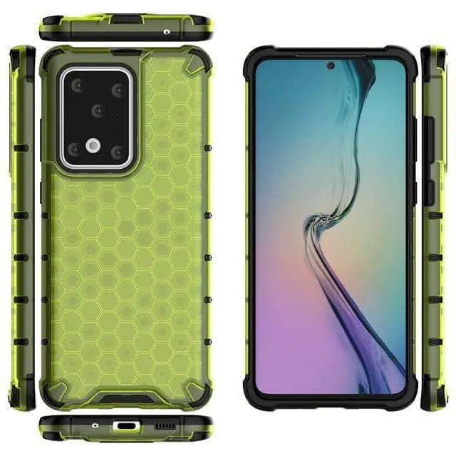 Armor Case Samsung S20  S20 Ultra 5G Honeycomb Clear Phone Case Shockproof Back Cover