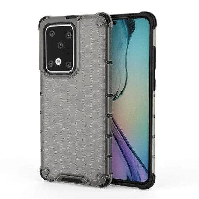 Armor Case Samsung S20  S20 Ultra 5G Honeycomb Clear Phone Case Shockproof Back Cover