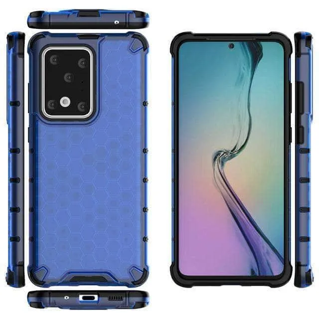 Armor Case Samsung S20  S20 Ultra 5G Honeycomb Clear Phone Case Shockproof Back Cover