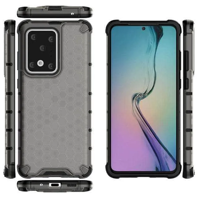 Armor Case Samsung S20  S20 Ultra 5G Honeycomb Clear Phone Case Shockproof Back Cover