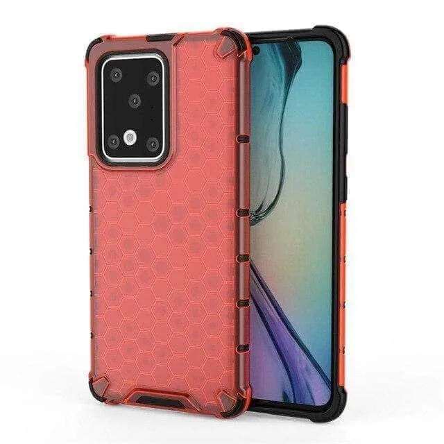 Armor Case Samsung S20  S20 Ultra 5G Honeycomb Clear Phone Case Shockproof Back Cover