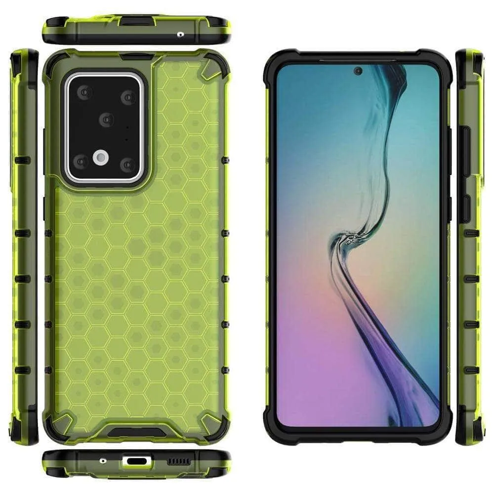 Armor Case Samsung S20  S20 Ultra 5G Honeycomb Clear Phone Case Shockproof Back Cover