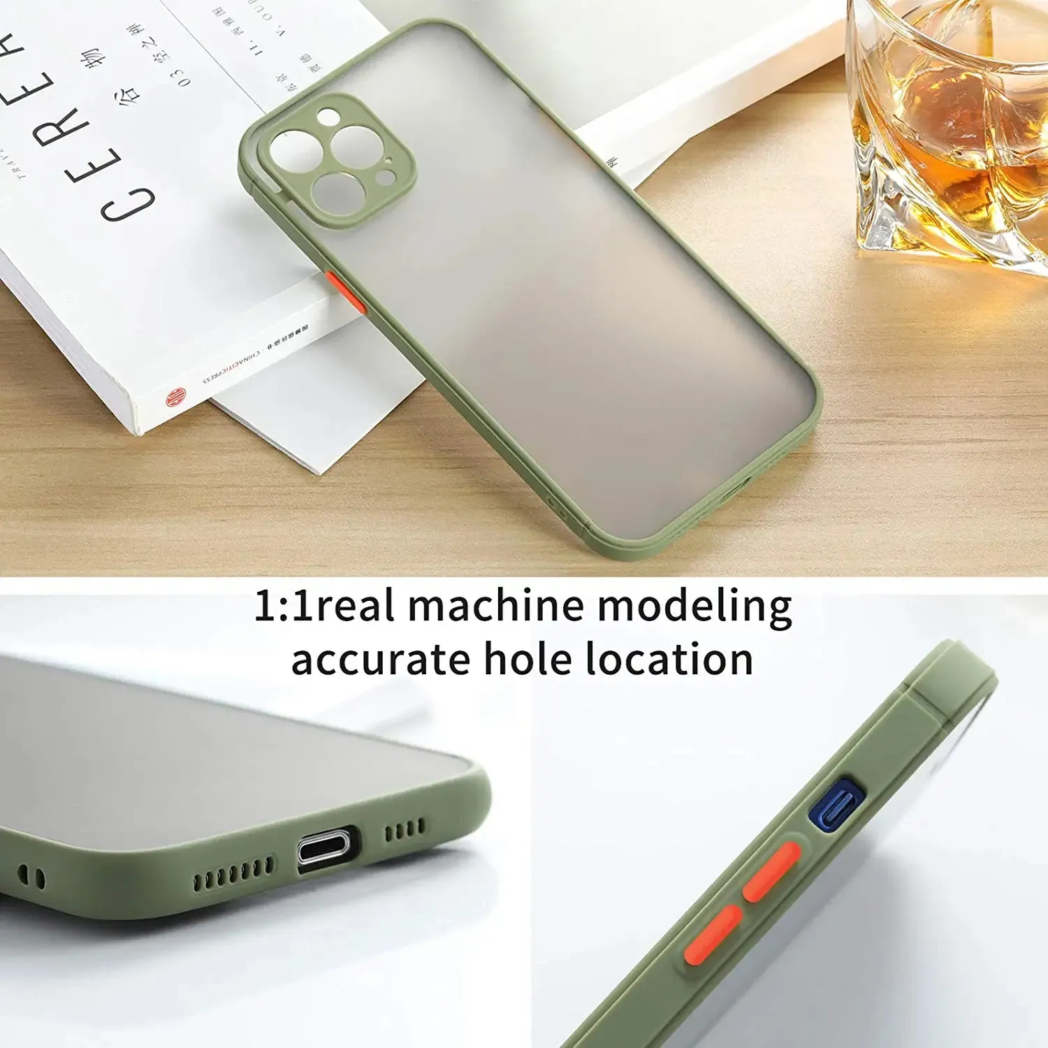Armoured™ Camera Shield Lite Case Cover for iPhone 14 Pro Max - Green / Orange