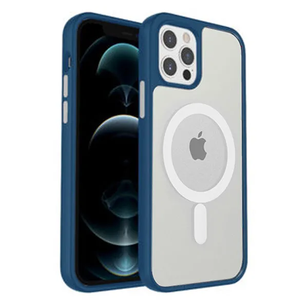 Armoured™ Shield MagSafe Tough Case for Apple iPhone 14 & 13 - Blue (Grey Buttons)