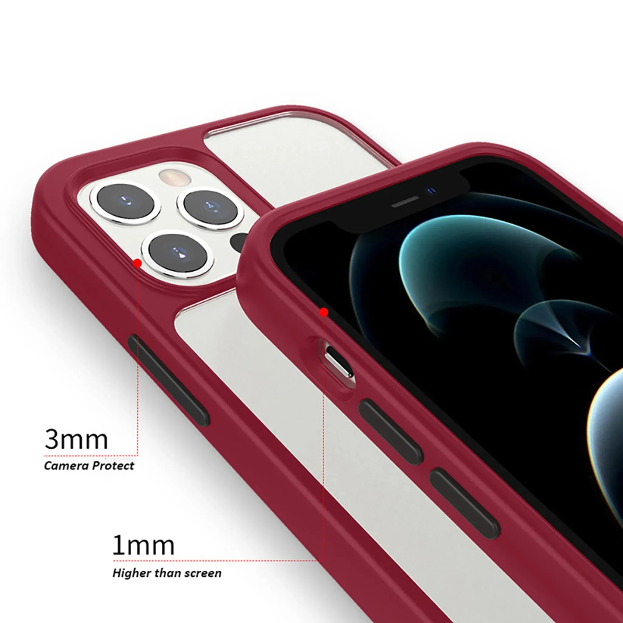 Armoured™ Shield MagSafe Tough Case for Apple iPhone 14 Pro - Black (Red Buttons)