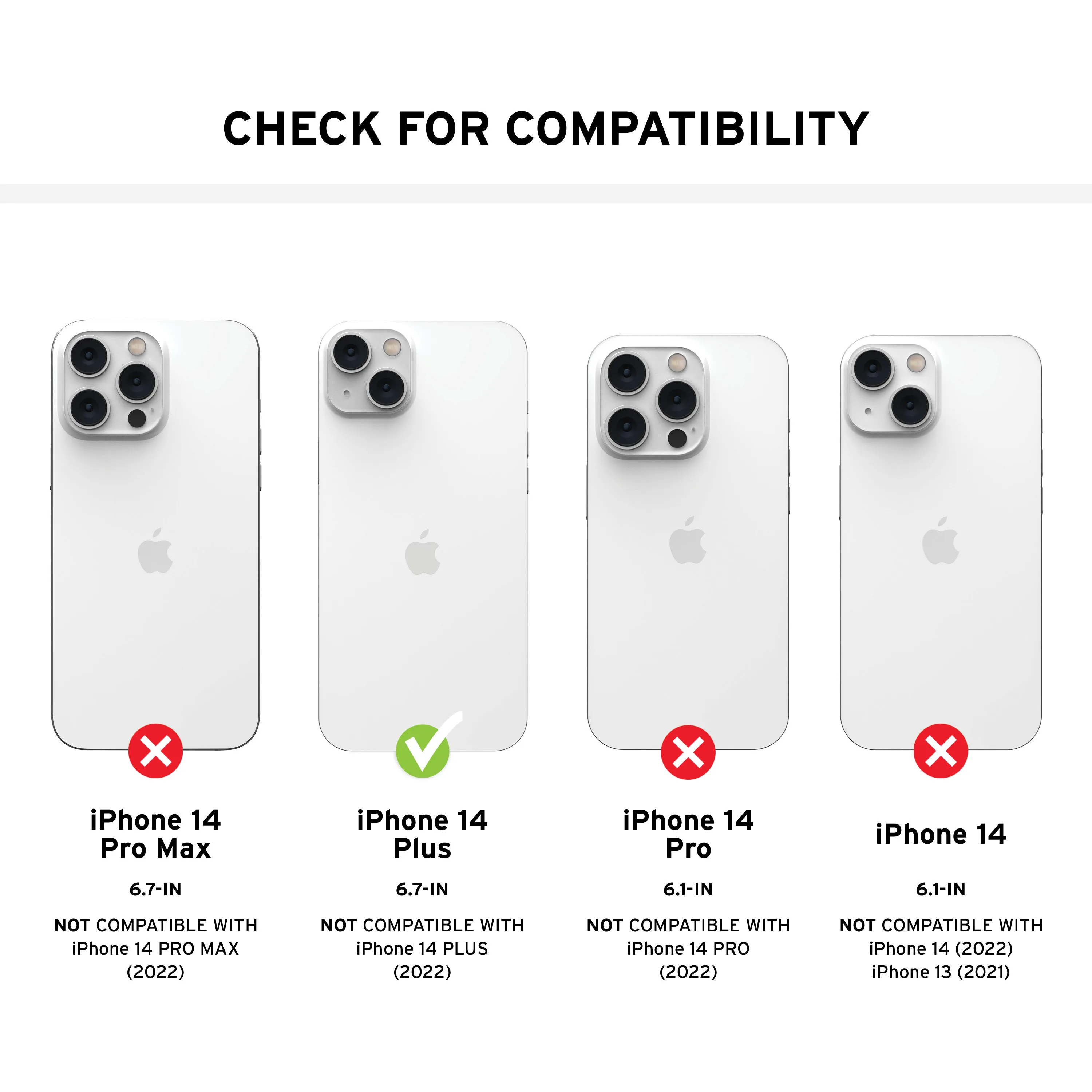 Armoured™ Shield Tough Case for Apple iPhone 14 Plus - Black (Red Buttons)