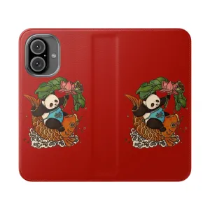 Artful Asian-Inspired Flip Cover Phone Case