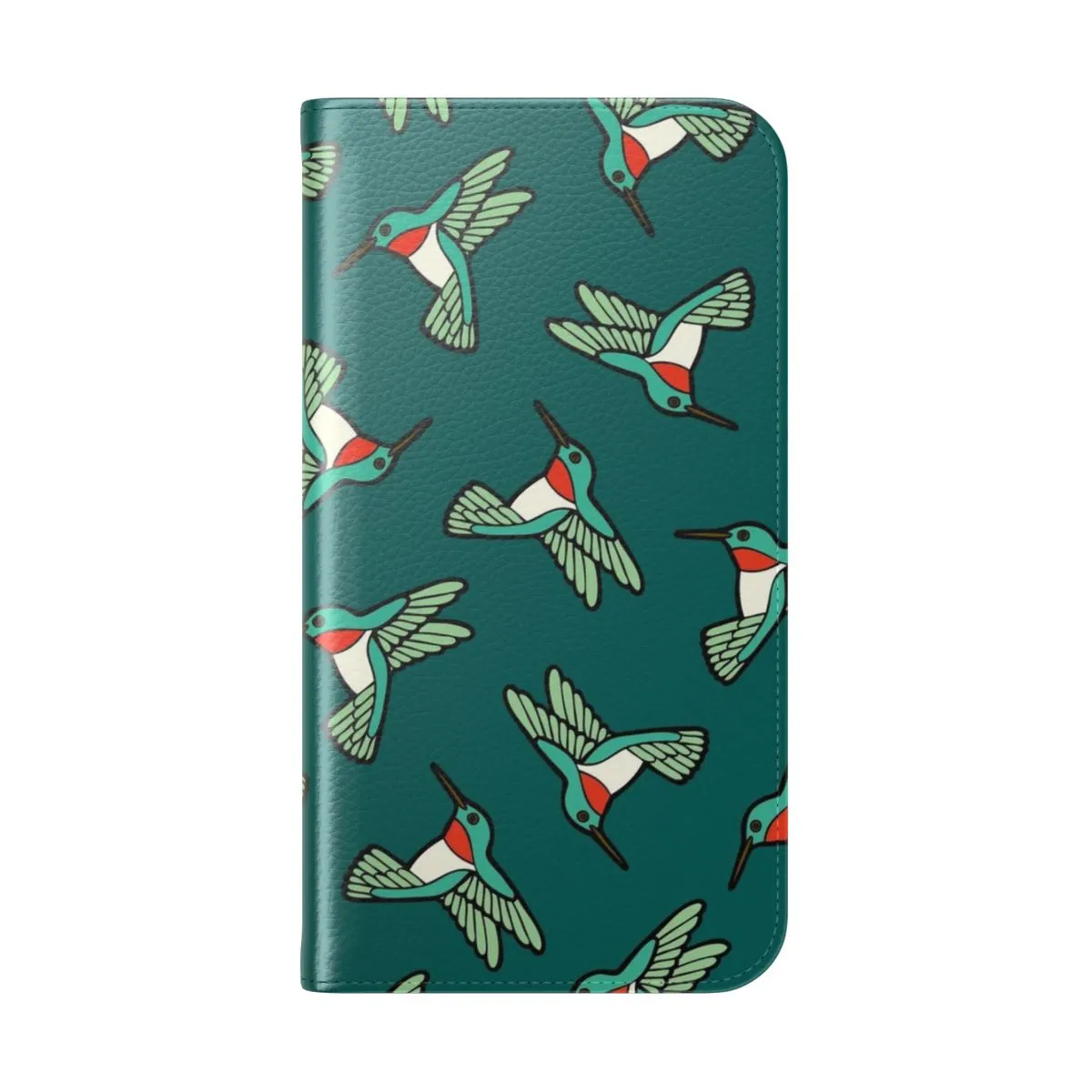 Artfully Designed Hummingbird Pattern Flip Cover Phone Case