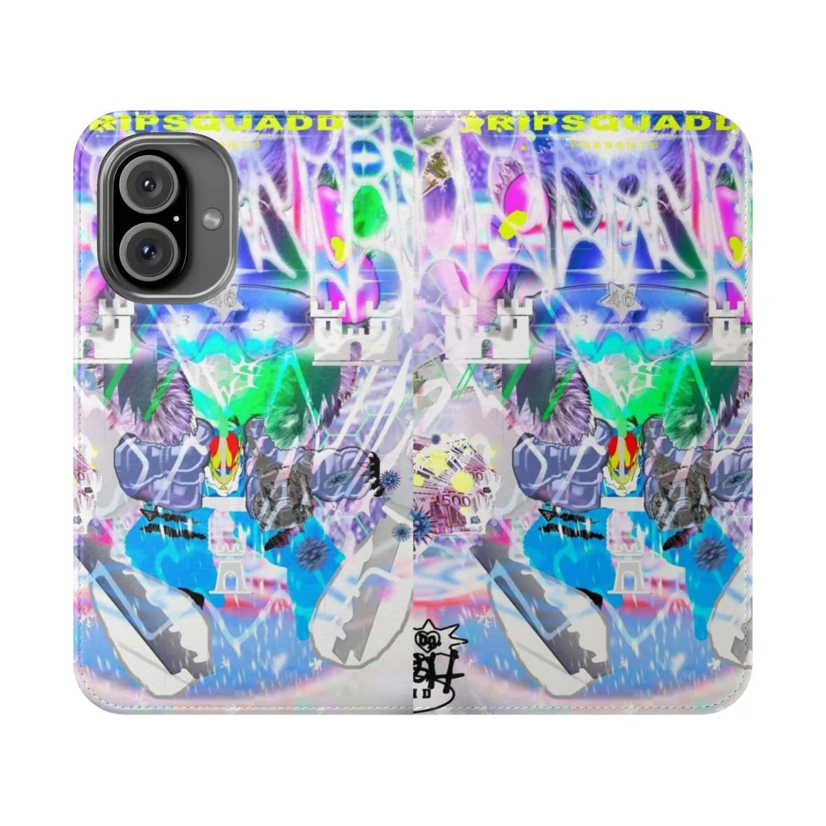 Artistic Bladee-Inspired Flip Cover Phone Case