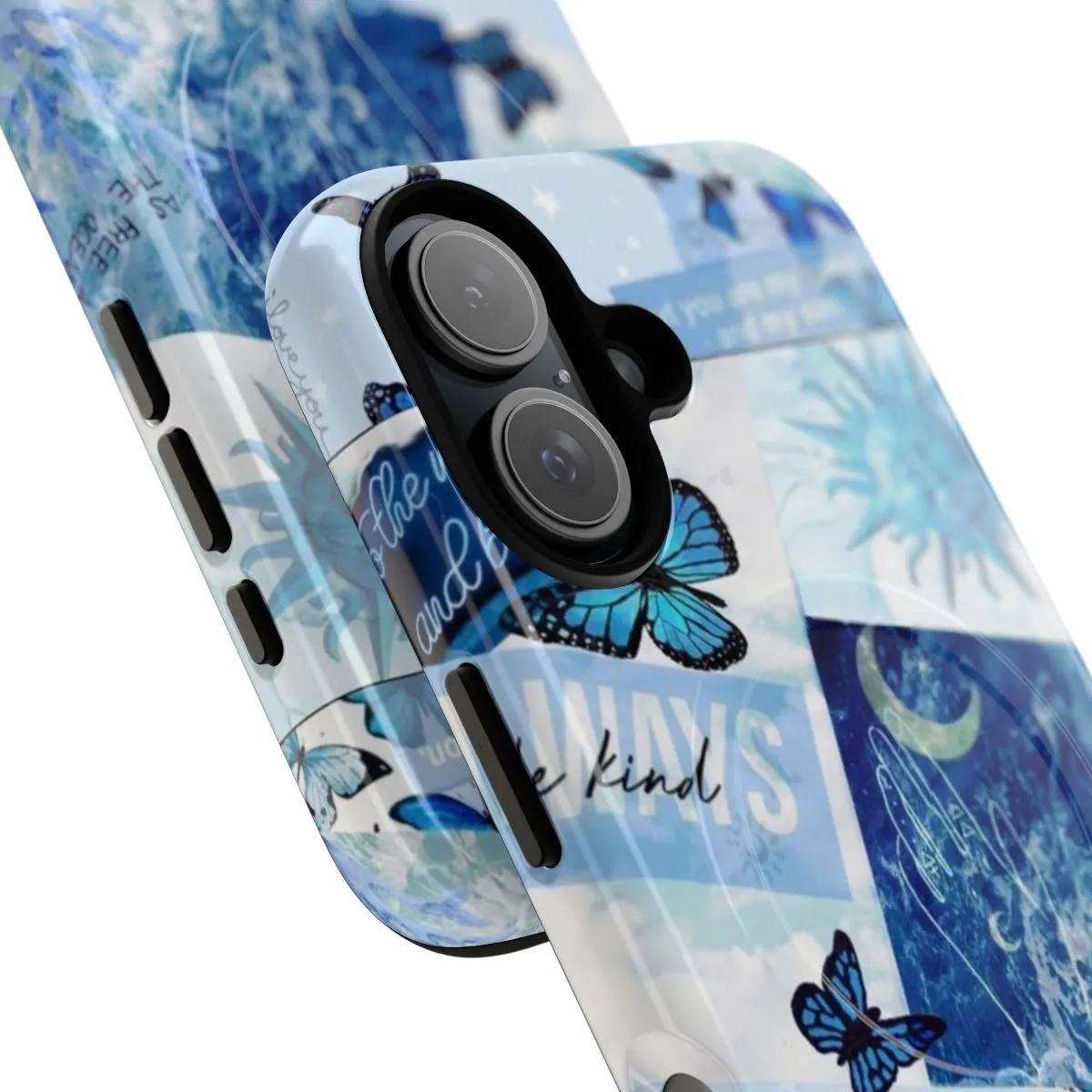 Artistic Blue Collage Phone Case with Aesthetic Designs