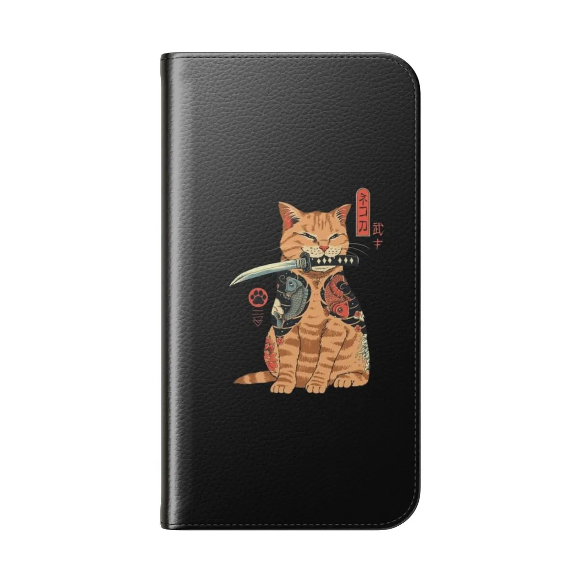 Artistic Cat-Themed Flip Phone Case with Japanese Aesthetic