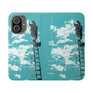 Artistic Flip Cover Phone Case with Optimistic Graphic Design