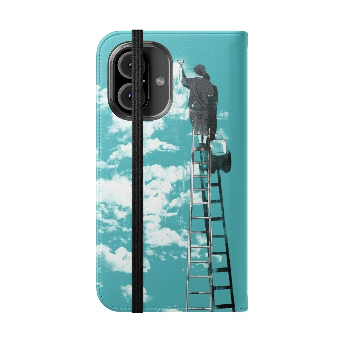 Artistic Flip Cover Phone Case with Optimistic Graphic Design