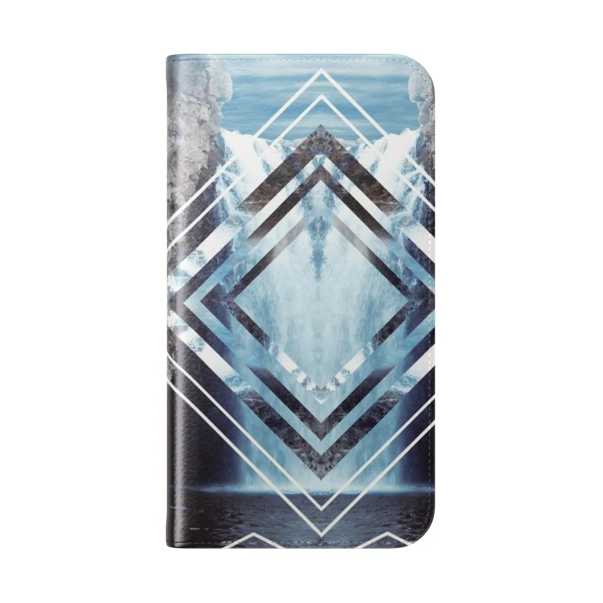 Artistic Flip Cover Phone Case with Waterfall Design