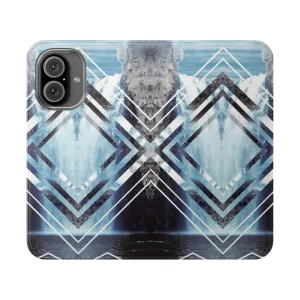 Artistic Flip Cover Phone Case with Waterfall Design
