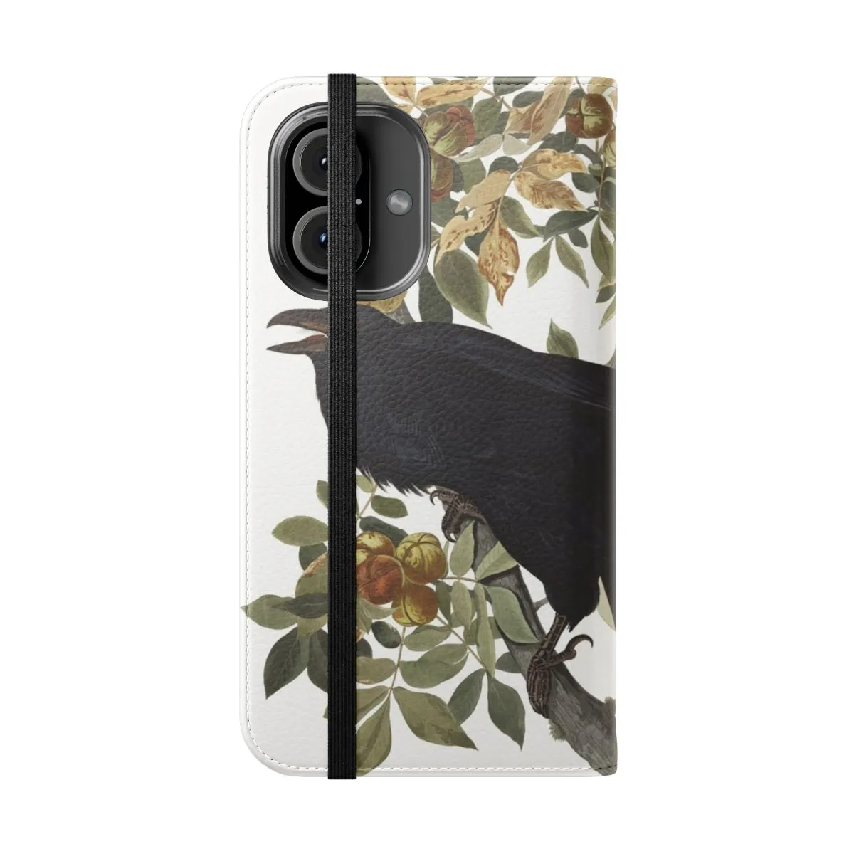 Artistic Flip Phone Case Featuring Audubon Bird Illustrations