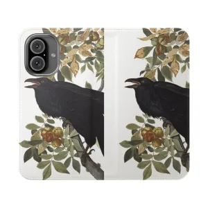 Artistic Flip Phone Case Featuring Audubon Bird Illustrations