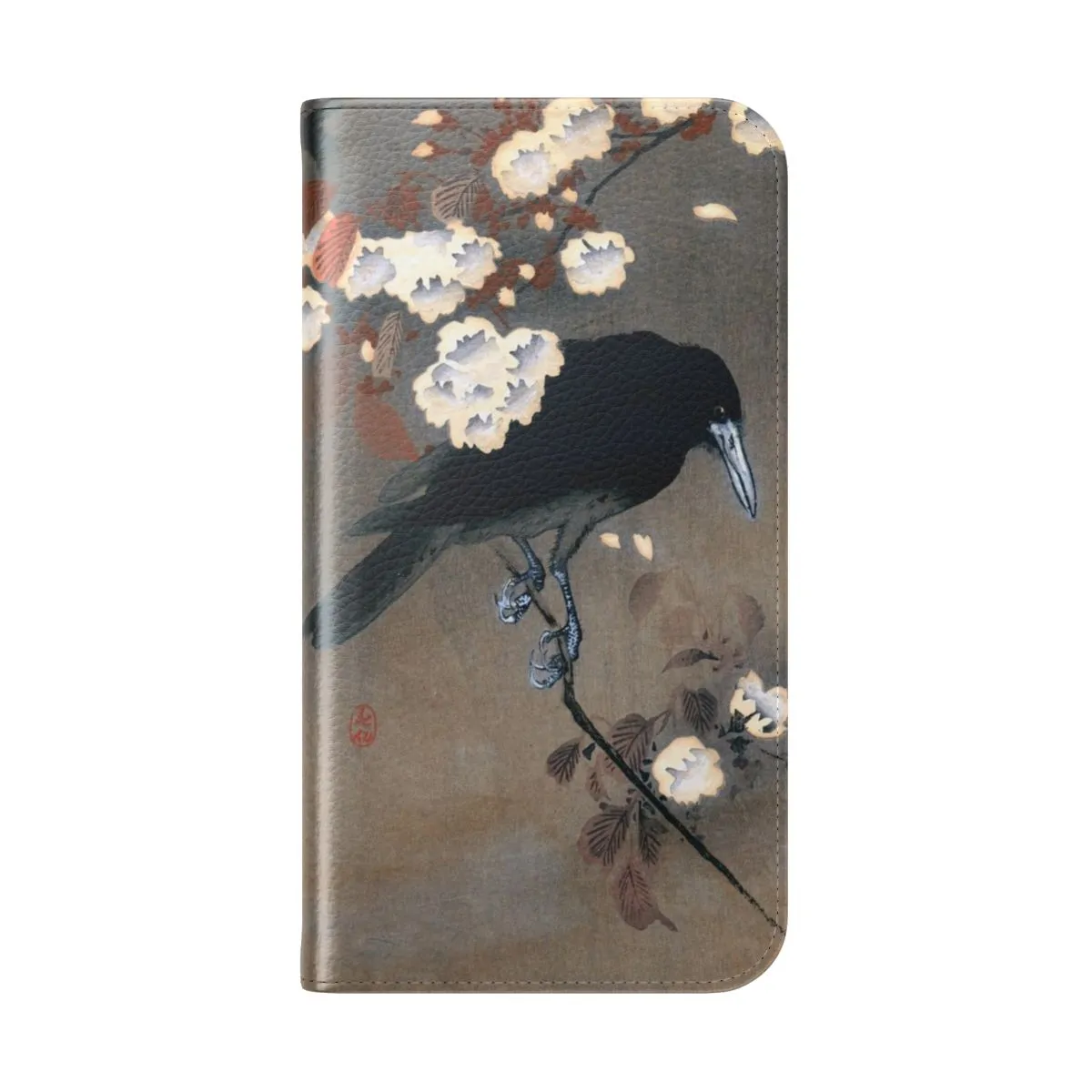 Artistic Japanese Crow and Blossom Phone Case