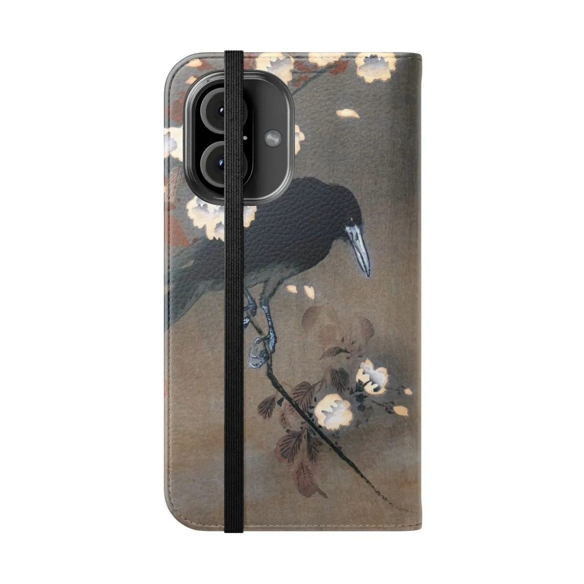 Artistic Japanese Crow and Blossom Phone Case