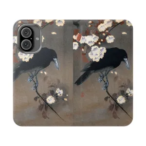 Artistic Japanese Crow and Blossom Phone Case