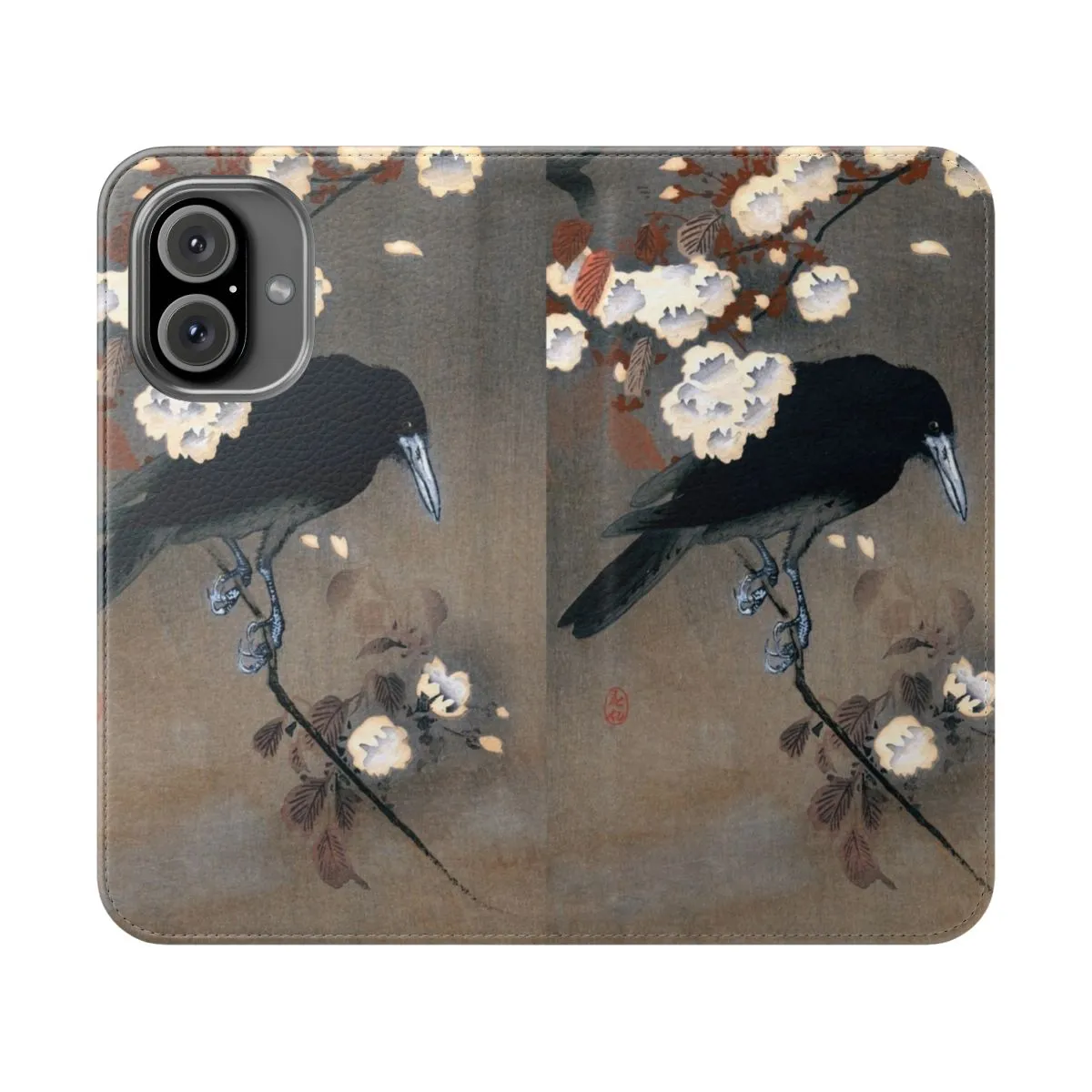 Artistic Japanese Crow and Blossom Phone Case