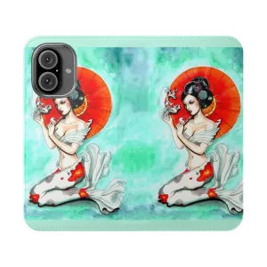 Artistic Koi Fish Phone Case with Japanese Imagery