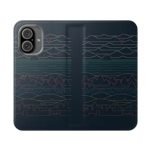Artistic Linear Landscape Flip Cover Phone Case