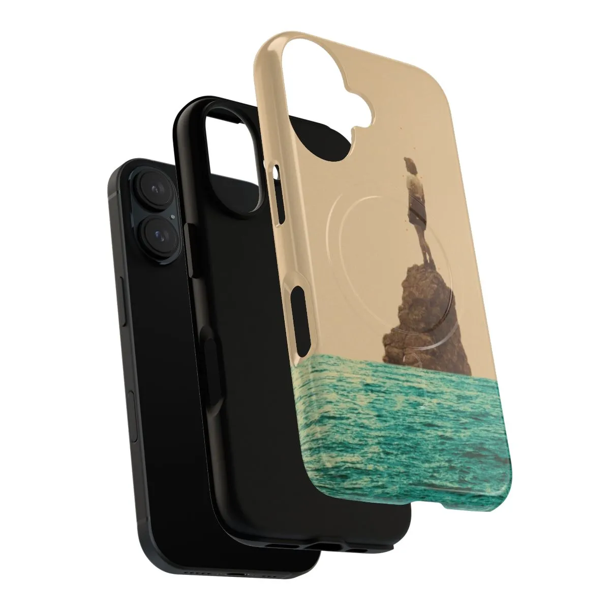 Artistic Magnetic Tough Phone Case with Vintage Collage Design
