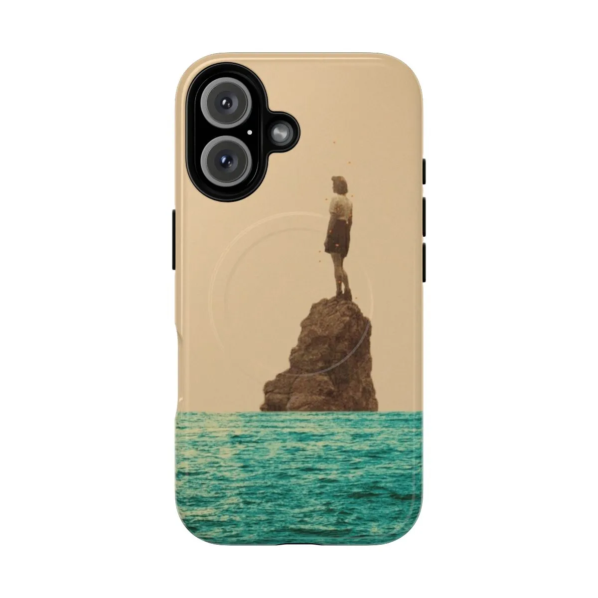 Artistic Magnetic Tough Phone Case with Vintage Collage Design