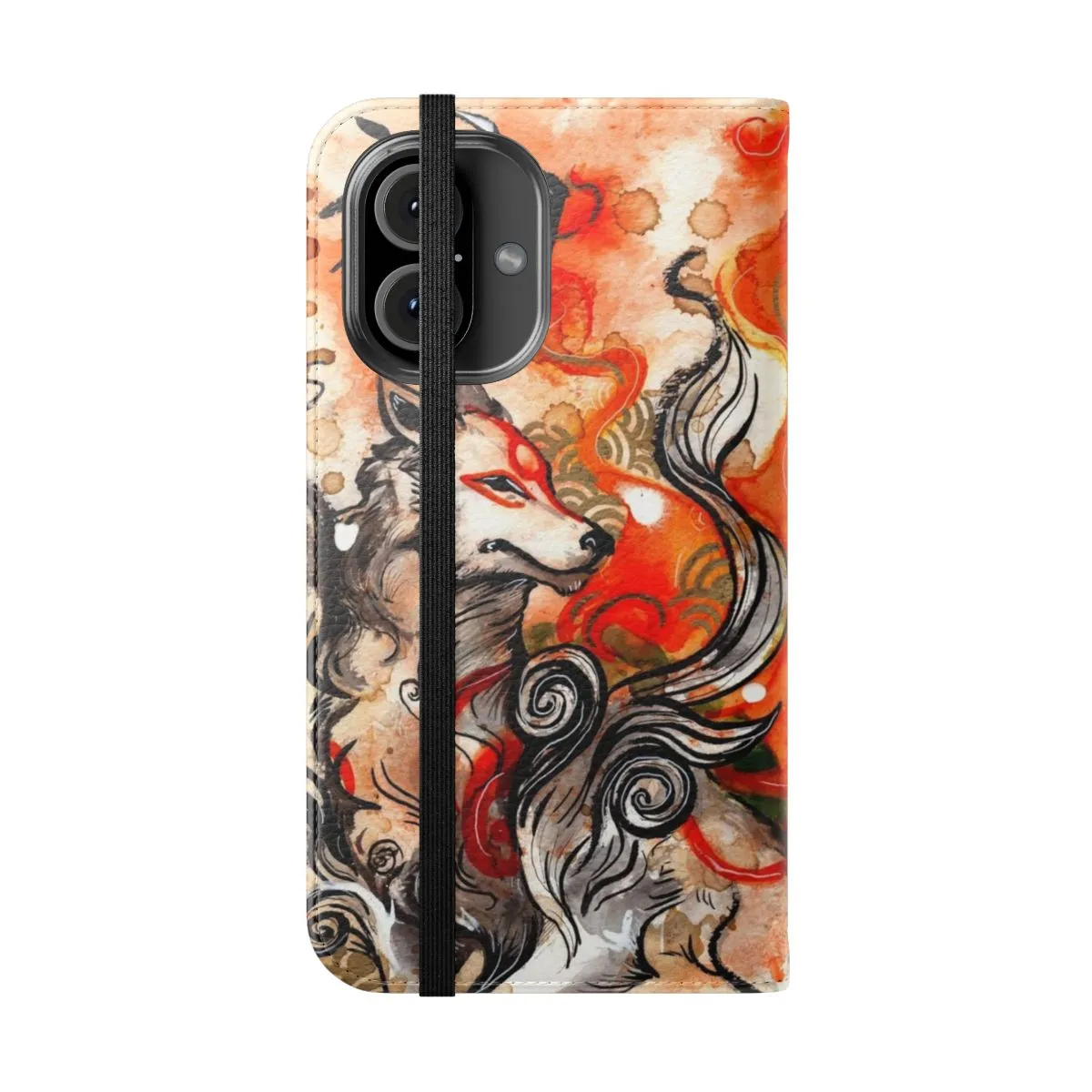 Artistic Okami Amaterasu Inspired Wolf Phone Case