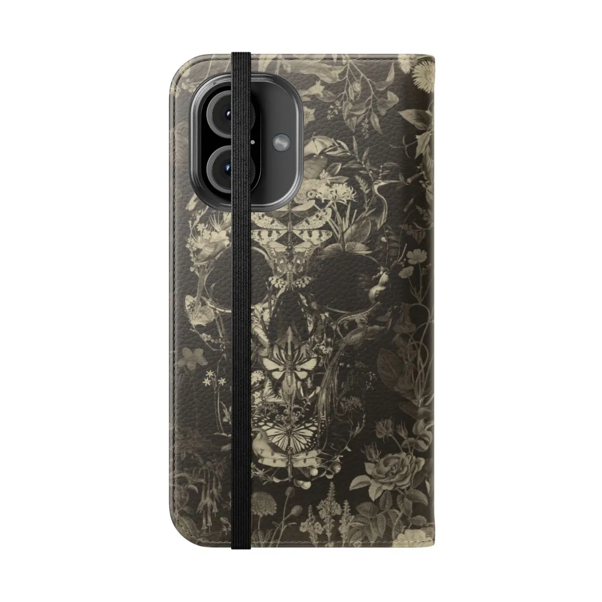 Artistic Skull Patterned Flip Phone Case
