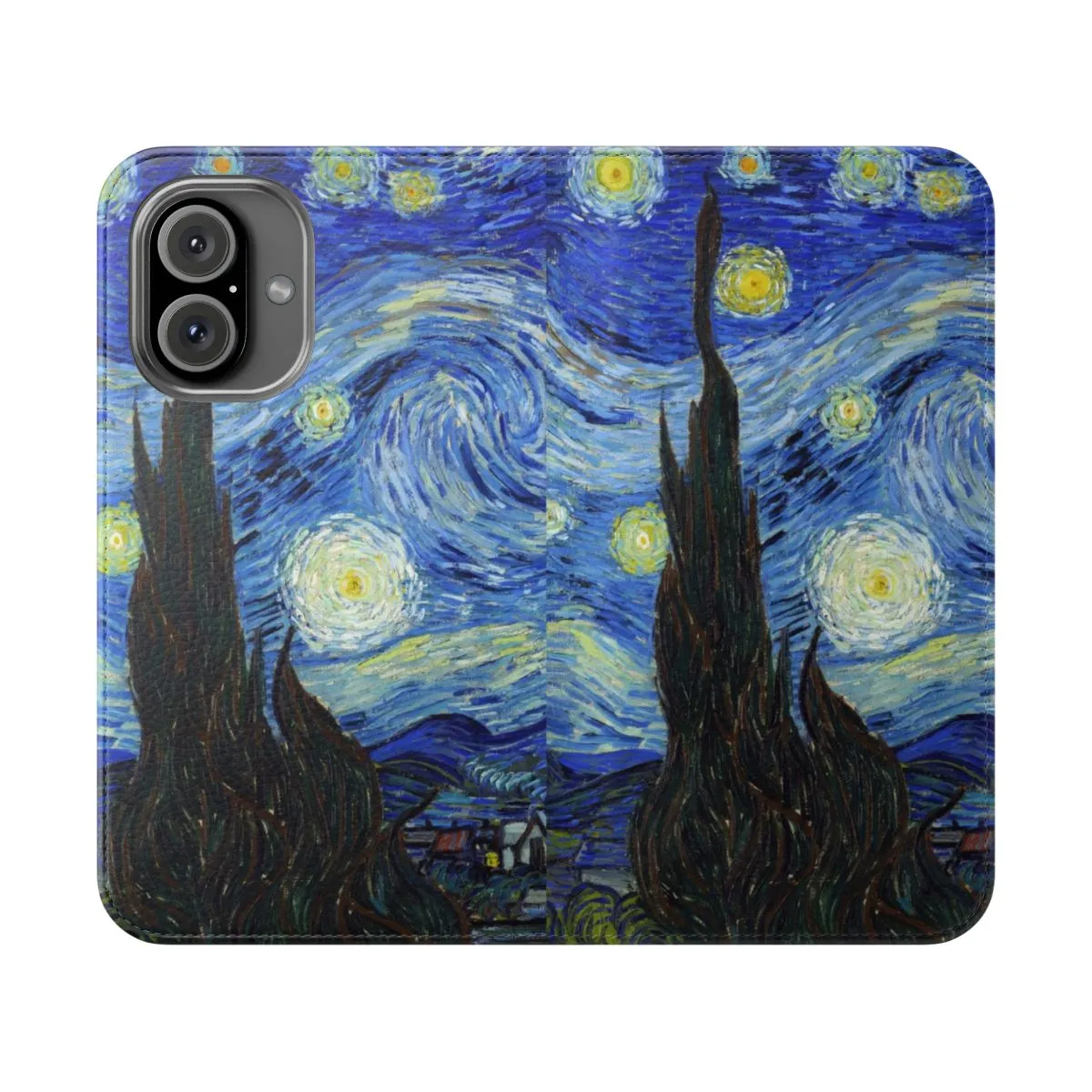 Artistic Starry Night Flip Cover for Smartphones