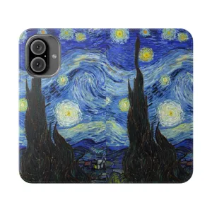Artistic Starry Night Flip Cover for Smartphones
