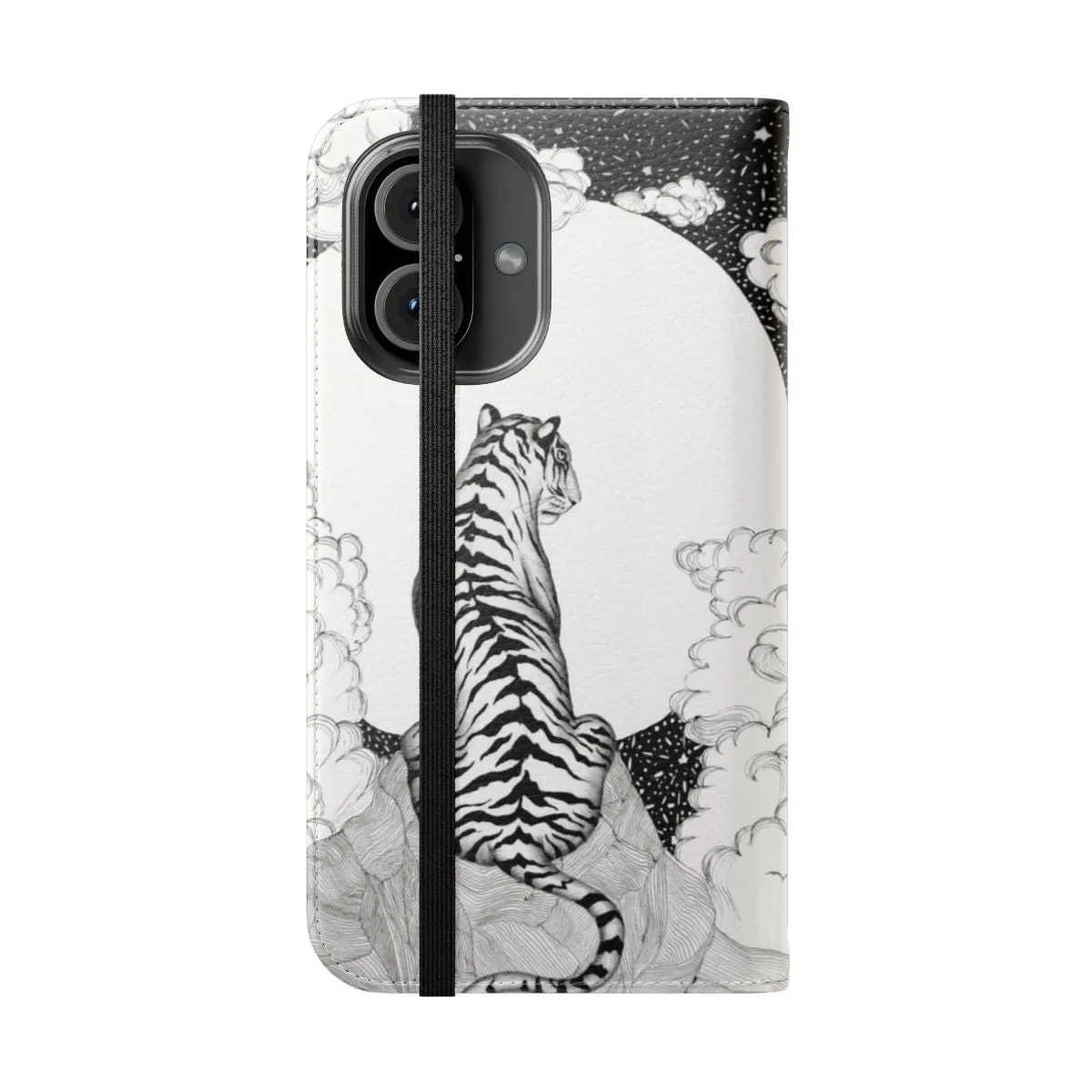 Artistic Tiger Moon Flip Cover Phone Case