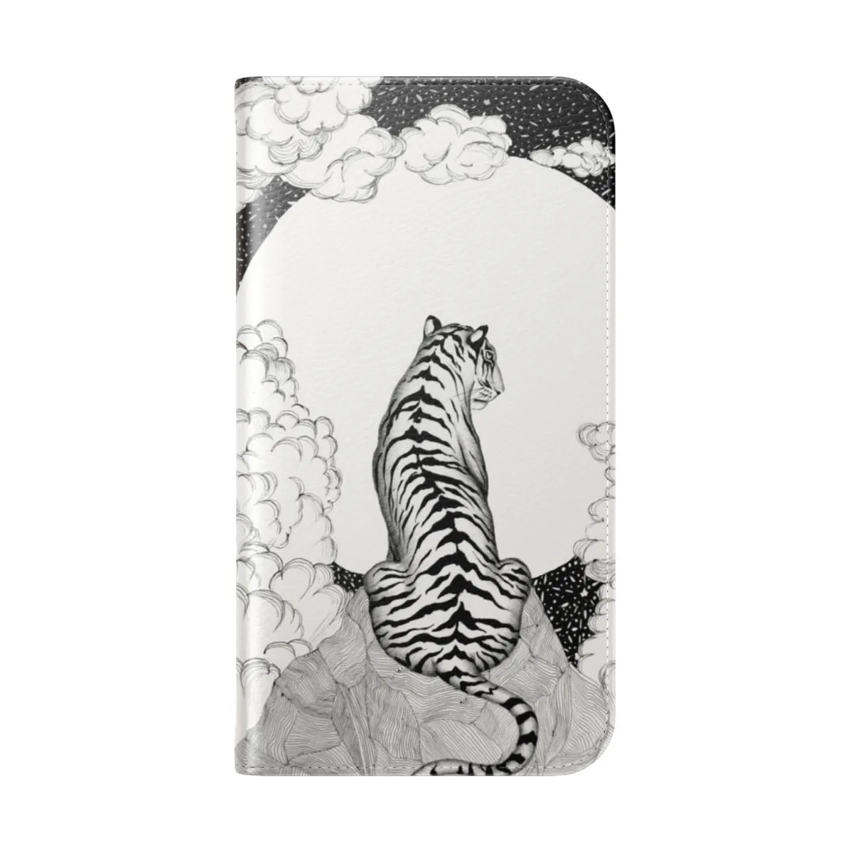 Artistic Tiger Moon Flip Cover Phone Case