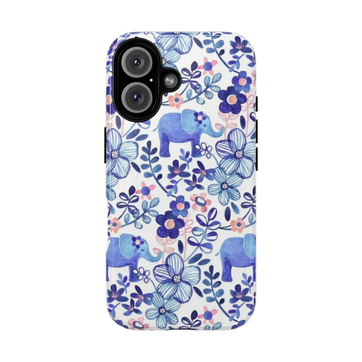 Artistic Watercolor Elephant & Floral Phone Case