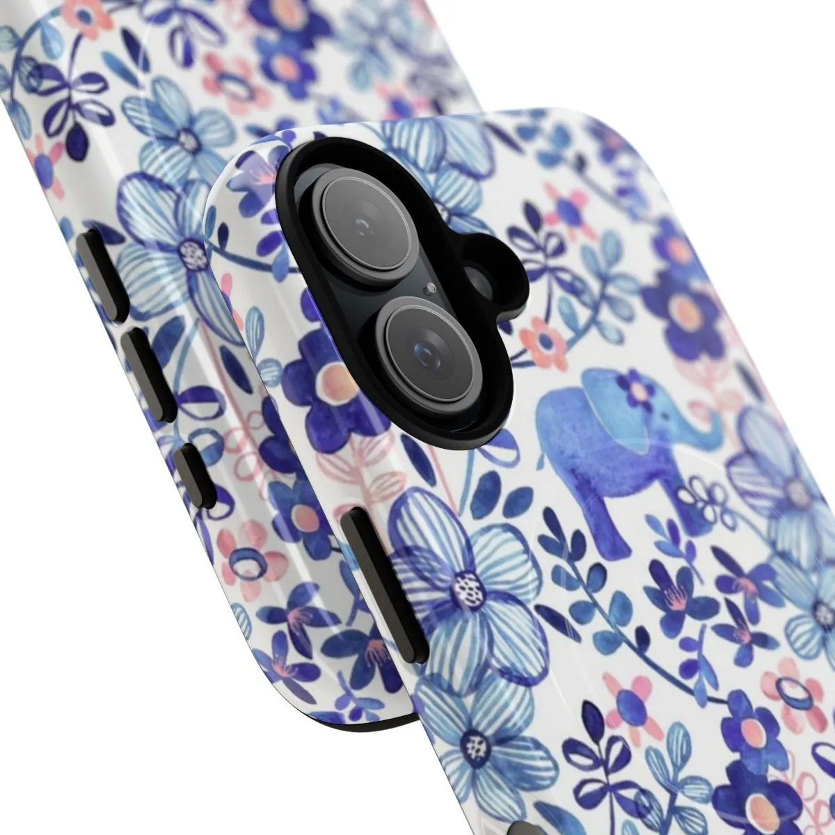 Artistic Watercolor Elephant & Floral Phone Case