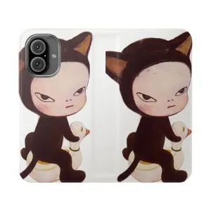 Artistic Yoshitomo Nara-Inspired Flip Cover Phone Case
