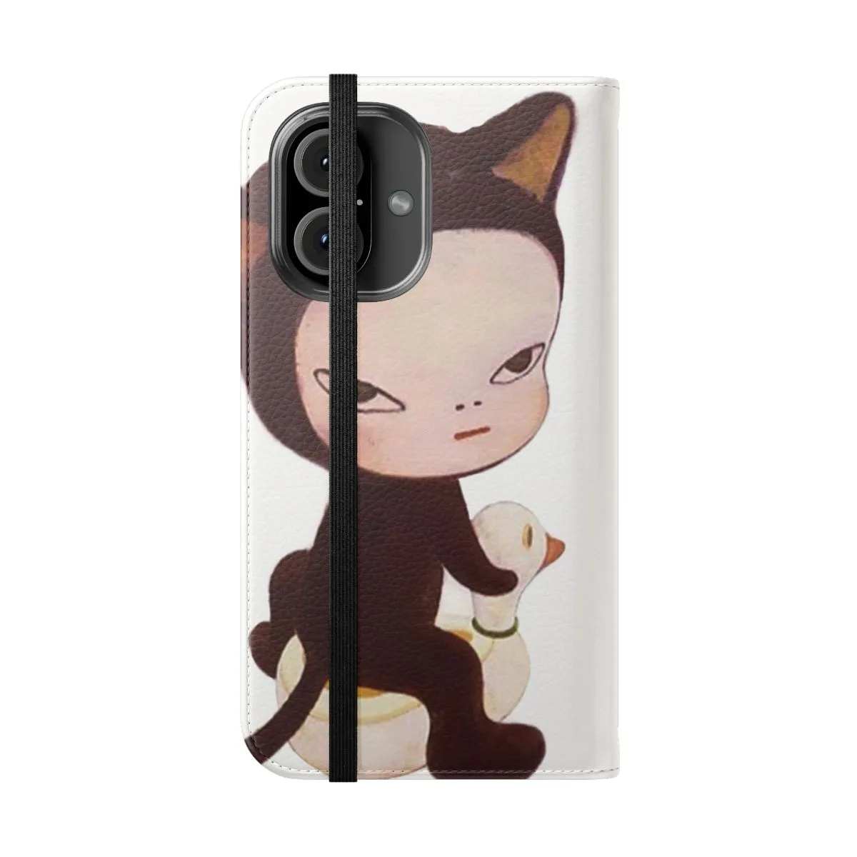 Artistic Yoshitomo Nara-Inspired Flip Cover Phone Case