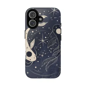 Artistic Zodiac Phone Case with Whimsical Koi Fish Design