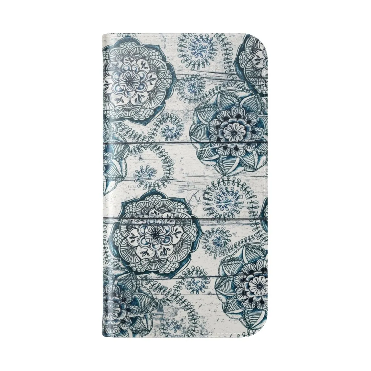 Artsy Shabby Chic Wooden Phone Case with Boho Doodle Pattern